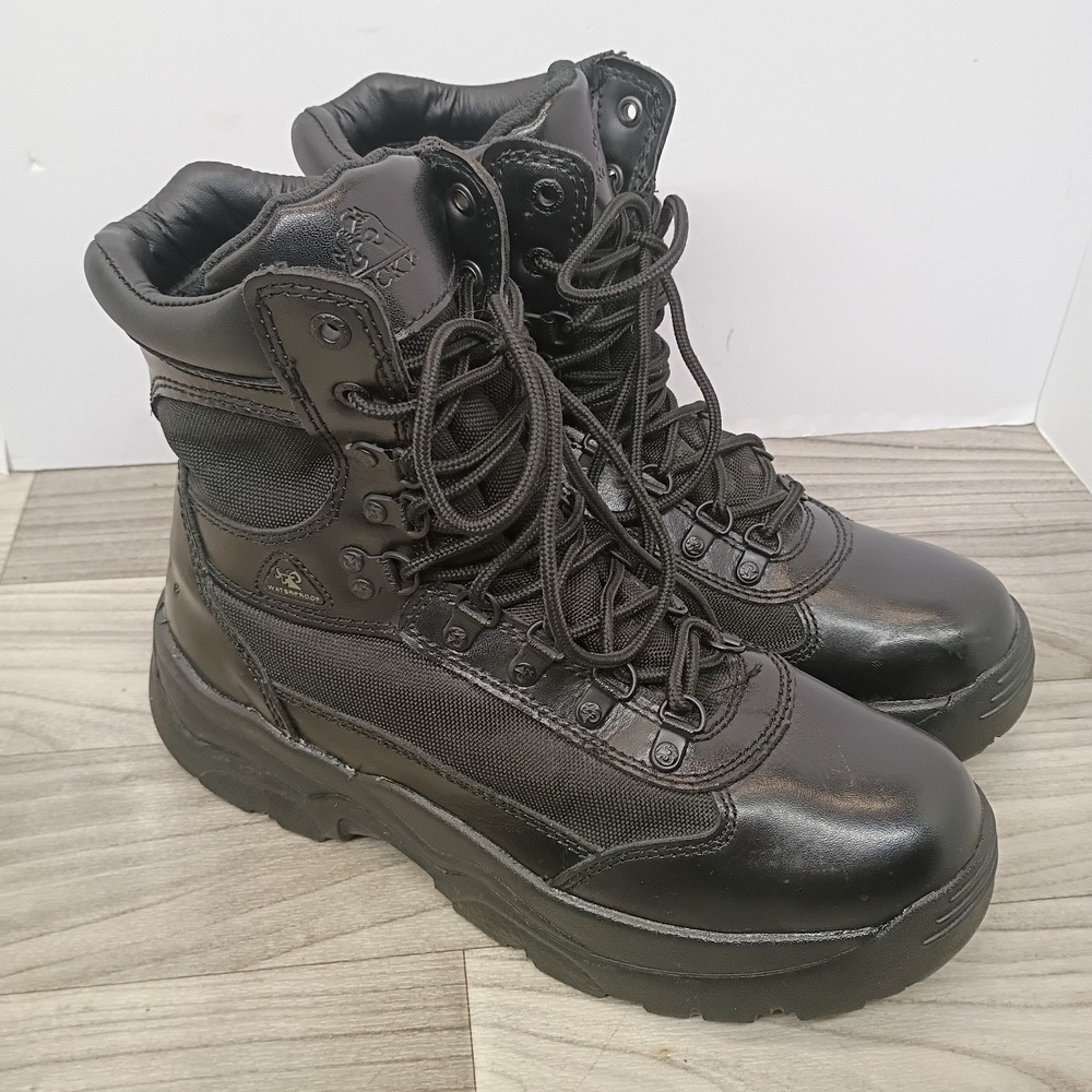 Rocky Ford Hood 8" Boots Black Leather Waterproof Combat Hiking Mens Size 8.5